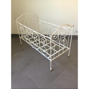 White Wrought Iron Folding Bed