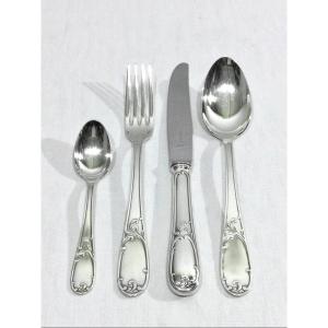 Housewife 49 Pieces In Silver Metal Louis XV