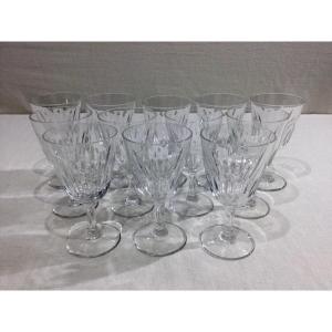 Baccarat – 12 Baccarat Crystal Red Wine Glasses Casino Model