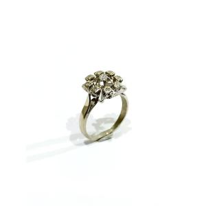 Square White Gold And Diamond Ring   