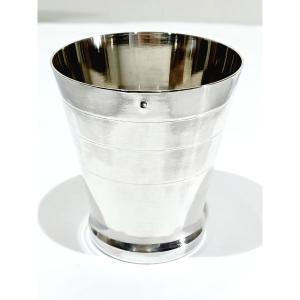 Art Deco Silver Cup With Grooves