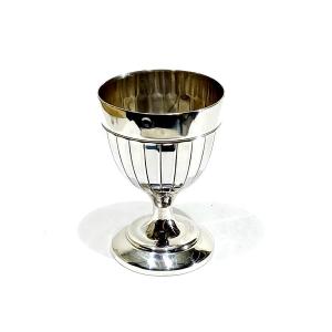 Art Deco Egg Cup On A Ribbed Pedestal