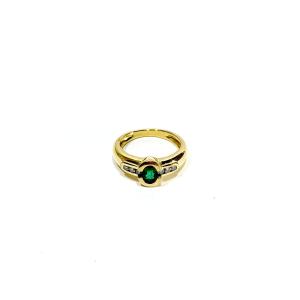 Bague or émeraude et diamants