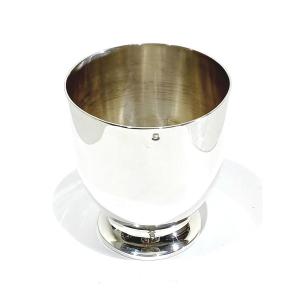 Timbale en argent massif lisse à piédouche