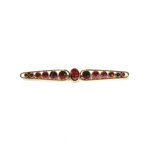 Art Deco Gold And Garnet Brooch