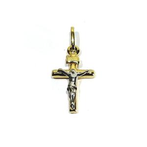 Yellow And White Gold Crucifix Pendant