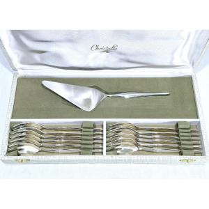Christofle – Service à dessert en Métal Argenté Modèle Duo