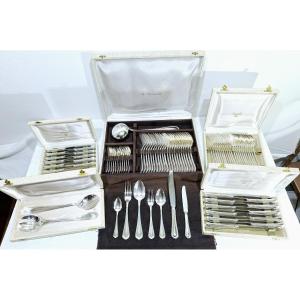 Christofle - 87 Piece Spatours Silver Plated Metal Menagère