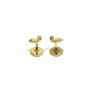 Pair Of Gold And Diamond Earrings