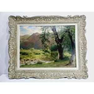 Huile sur toile - la rivière