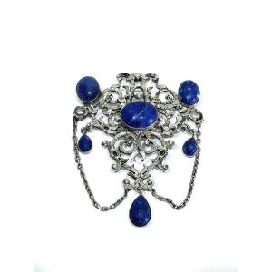 Pendant In Silver And Lapis Lazuli
