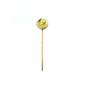 RÉVILLON - EPINGLE A CRAVATE EN OR ROSE ET JAUNE
