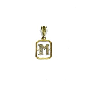 Pendentif “M” En Or Et Diamants