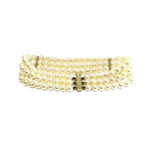 Bracelet en or et perles 