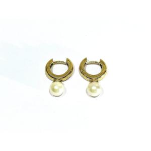 Paire de boucle d’oreille or et perles