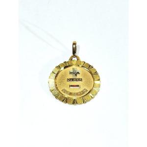 Augis - Médaille d'amour en or, diamant et rubis