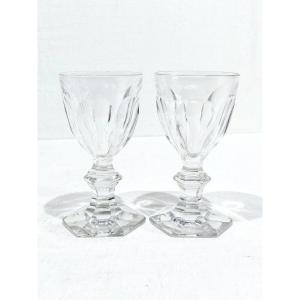 Baccarat - 2 Verres À Vin Blanc - Modèle Harcourt