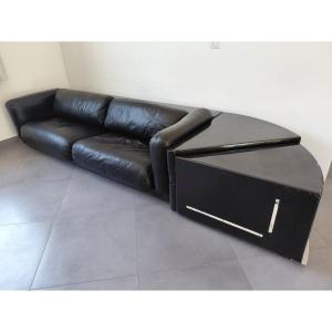 Cini Boeri - Gradual Lounge Sofa In Black Leather By Knoll/gavina