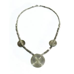 Collier En Argent À Motifs Circulaires