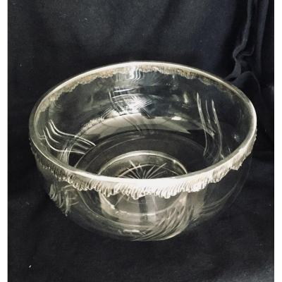 Salad Bowl In Crystal And Silver