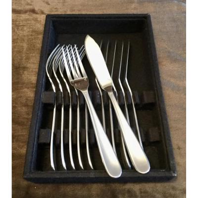 6 Christofle Dax Fish Cutlery