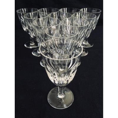 11 Baccarat Crystal Red Wine Glasses Casino Model