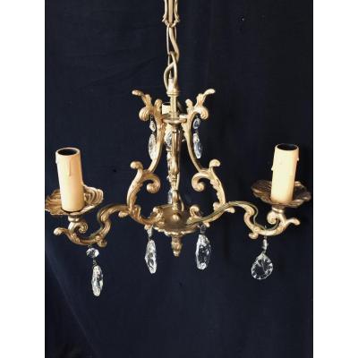 Cage Chandelier With 3 Lights Crystal And Bronze