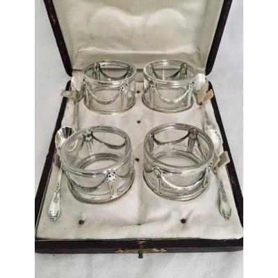 Antoine Lappara - Set Of 4 Salt Crystal And Silver