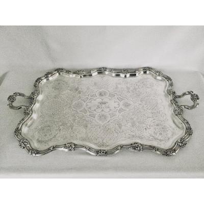 XIXth Lined Metal Serving Tray
