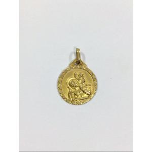 M&eacute;daille En Or De Saint Christophe