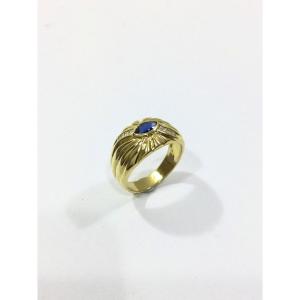 Sapphire And Diamond Gold Ring