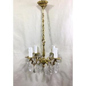 Chandelier 4 Lights Bronze And Tassels