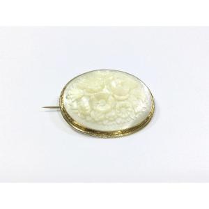 Gold And Mother Of Pearl Brooch