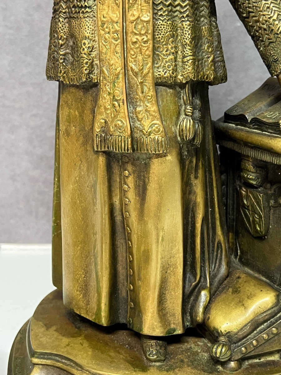 Emile Eugene Thomas ( 1817-1882 ) Sculpture Bronze Du Pape Pie Ix, Boyer Bronzier-photo-4