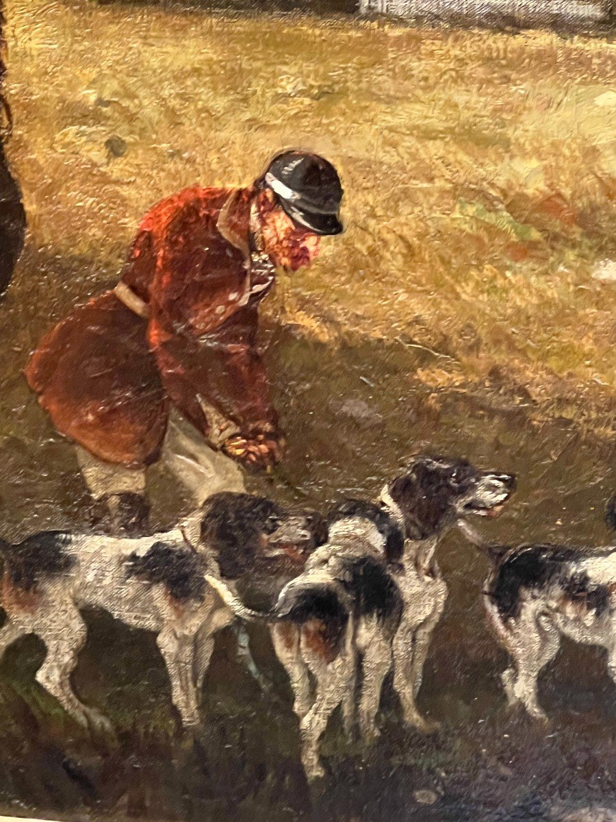 Grande Hst DLG de  Alfred De Dreux (1810-1860) Chasse A Courre, Début Du XIXe Siècle-photo-7