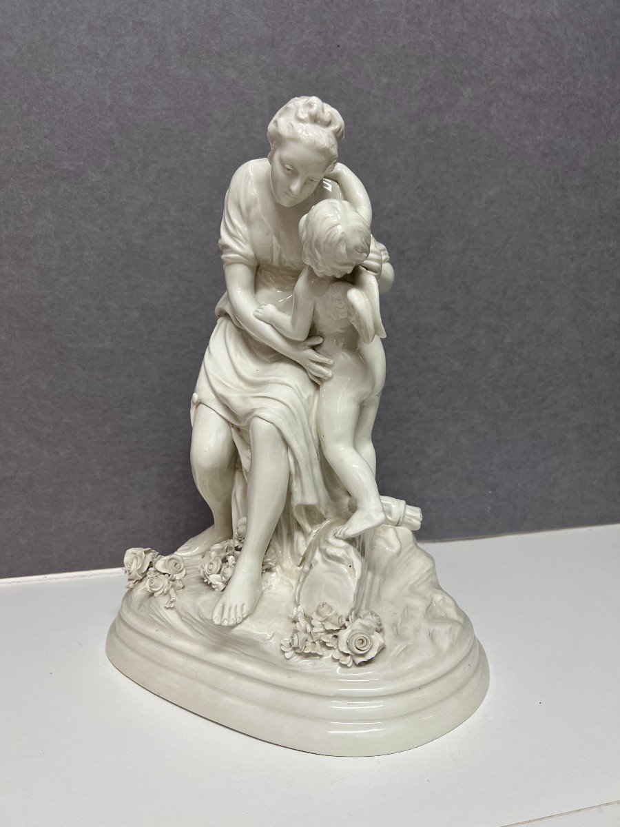 Group In White Porcelain From Capodimonte, Italy 19th Century, Signed Boizot-photo-4