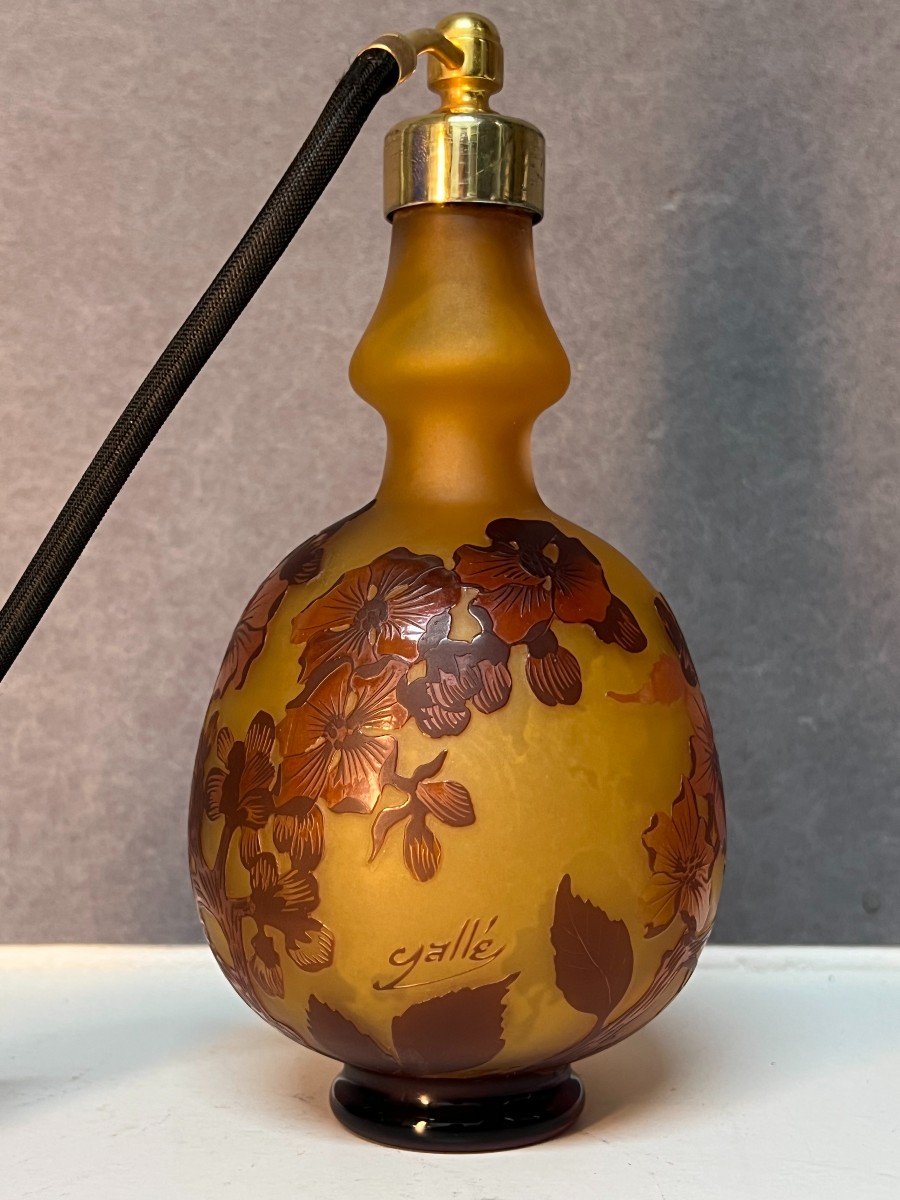 Emile Gallé,  Pulvérisateur En Pâte De Verre Multicouche Dégagé A l'Acide Vers 1900-photo-4