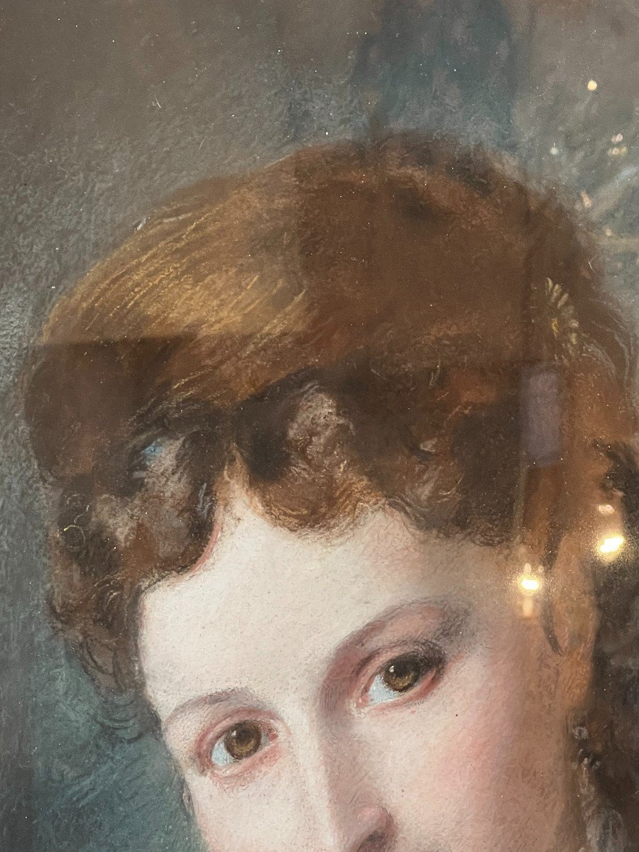 Portrait d'une femme élégante en Pastel, Cercle de William Hogarth-photo-3