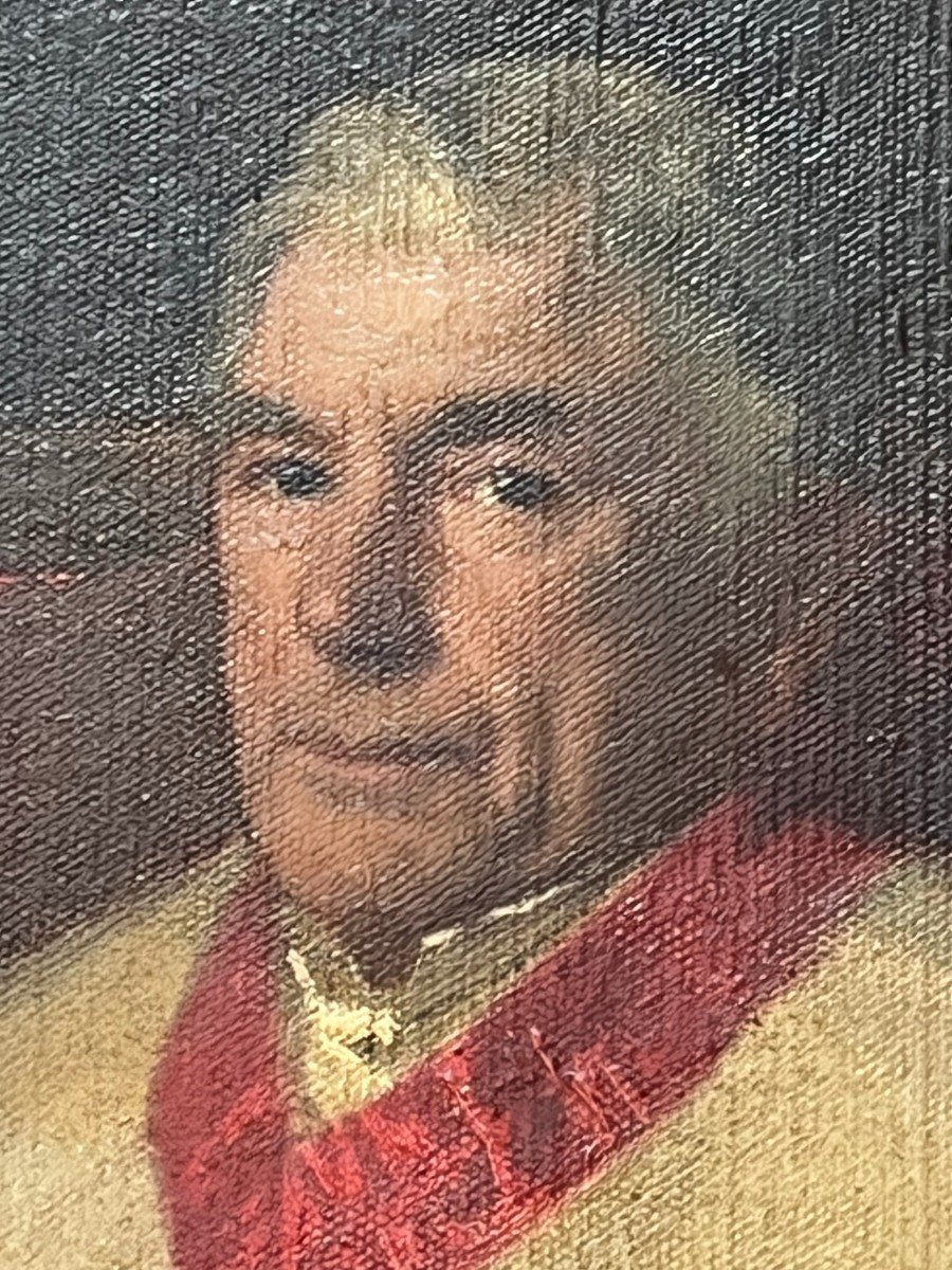 Portrait Of President Merville, Oil On Canvas Bearing The Signature Of Marcel Baschet.-photo-3
