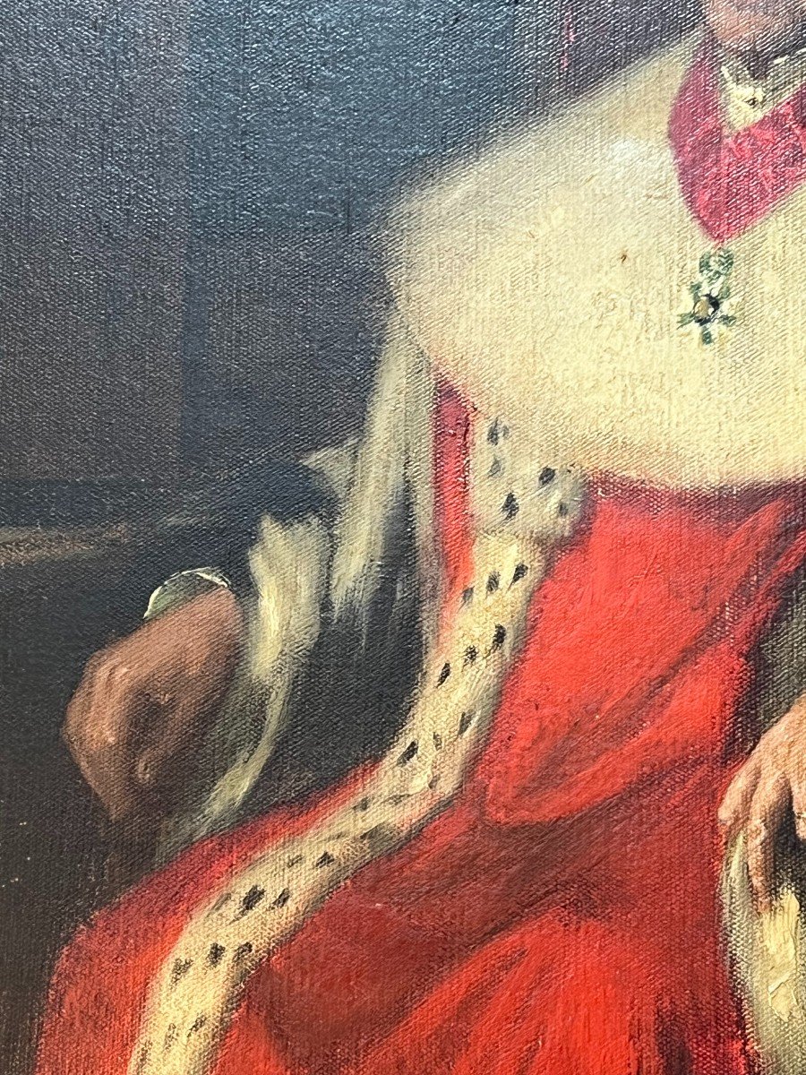 Portait Du Président Merville, Huile Sur Toile Portant La Signature De Marcel Baschet.-photo-1