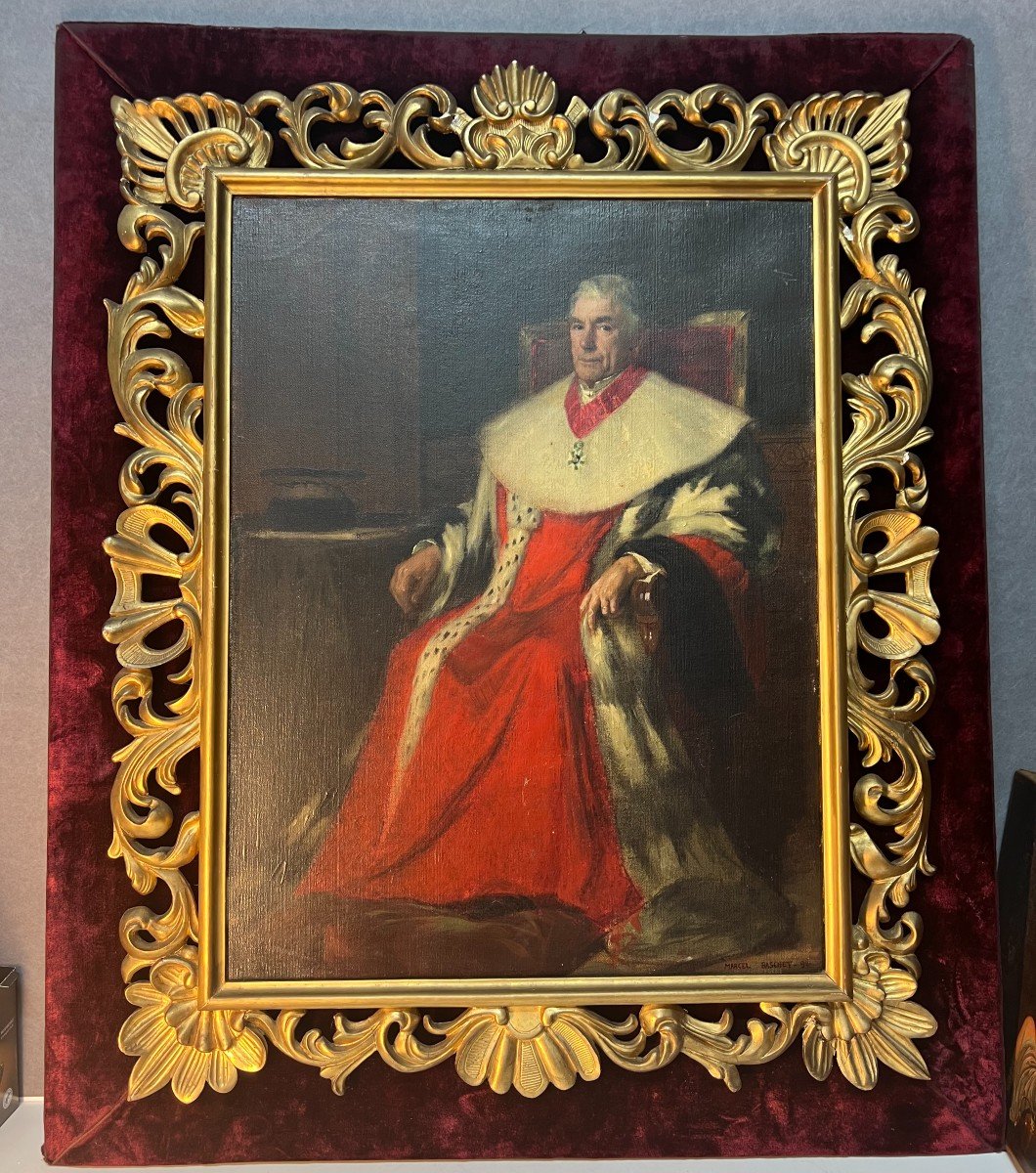 Portrait Of President Merville, Oil On Canvas Bearing The Signature Of Marcel Baschet.
