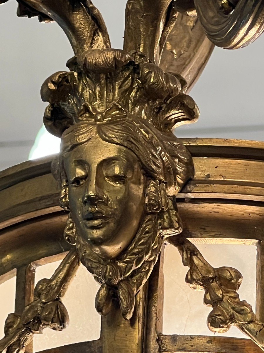 Beautiful 19th Century Chandelier In High Quality Solid Gilt Bronze, Louis XVI Style-photo-4