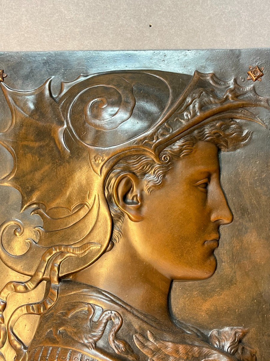 Profil D’homme Vêtu D’une Armure à L’antique, Attribuée à César Cerebelli-photo-3