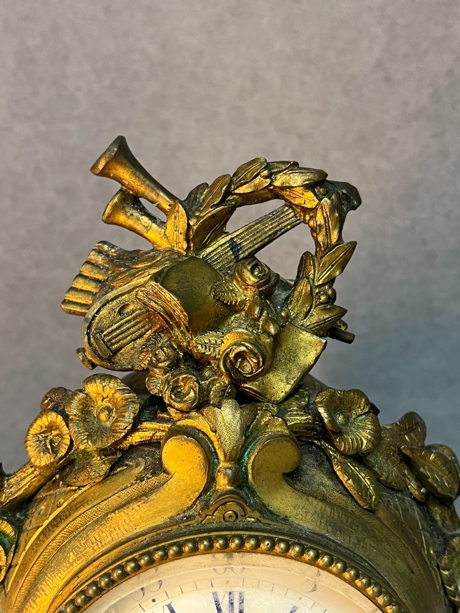 19th Century Bronze Clock, Louis XVI Style, Japy Movement-photo-2