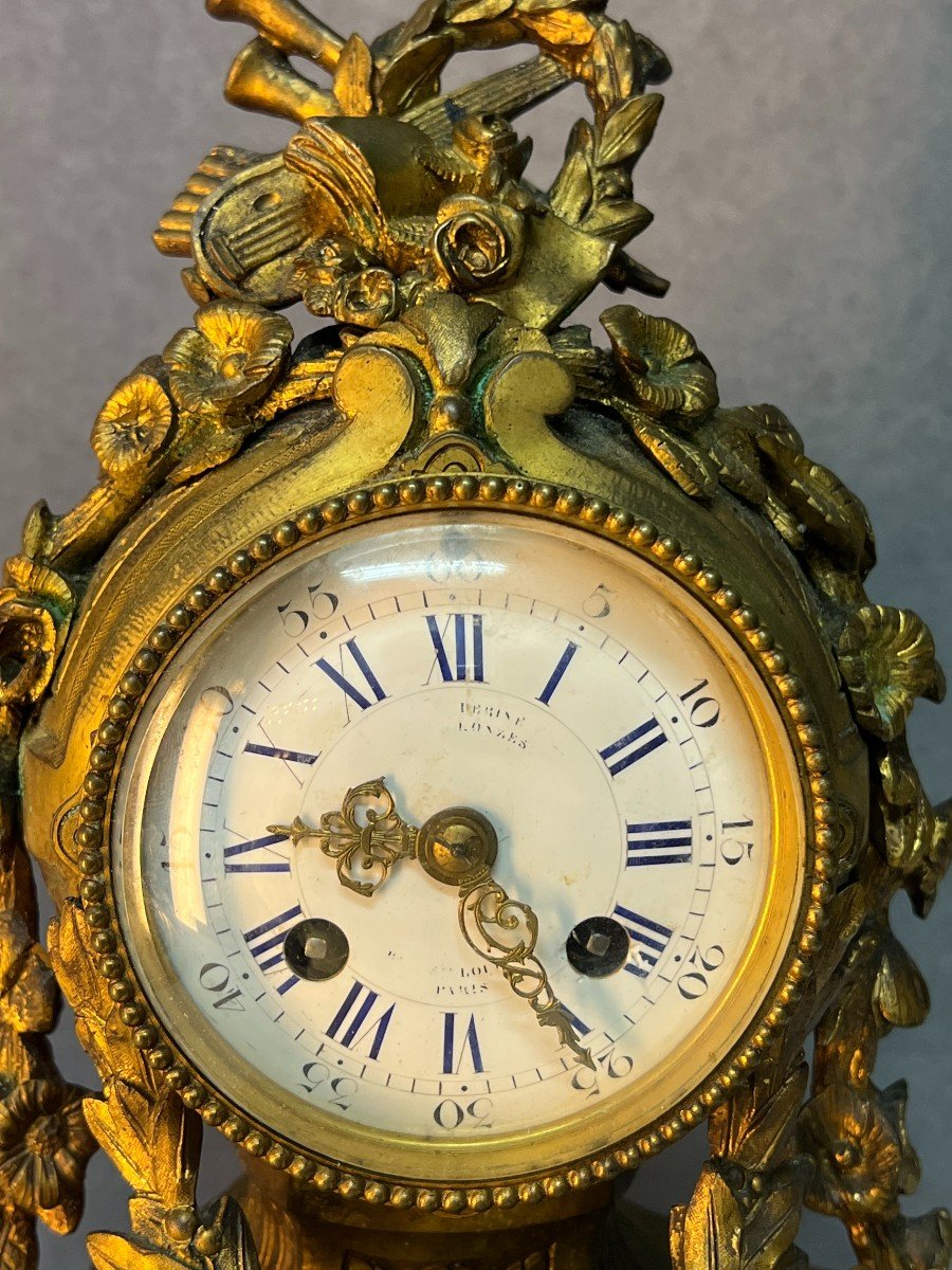 19th Century Bronze Clock, Louis XVI Style, Japy Movement-photo-3