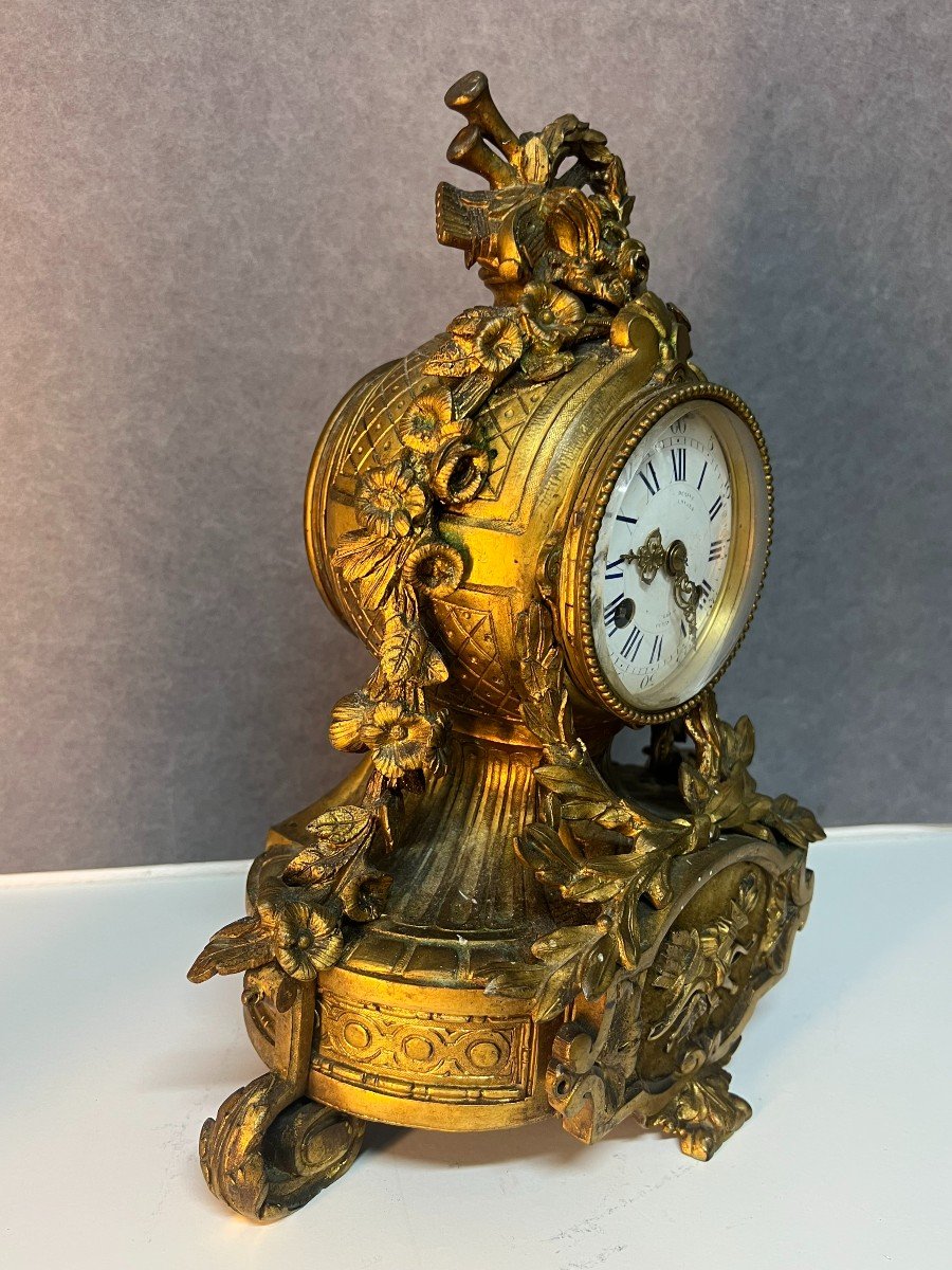 19th Century Bronze Clock, Louis XVI Style, Japy Movement-photo-1