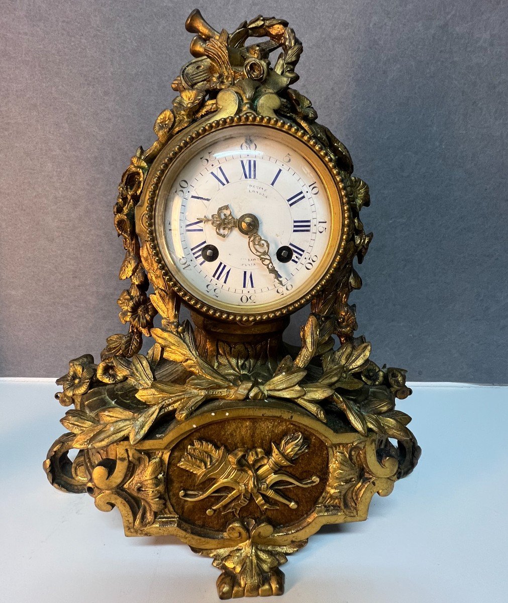 19th Century Bronze Clock, Louis XVI Style, Japy Movement