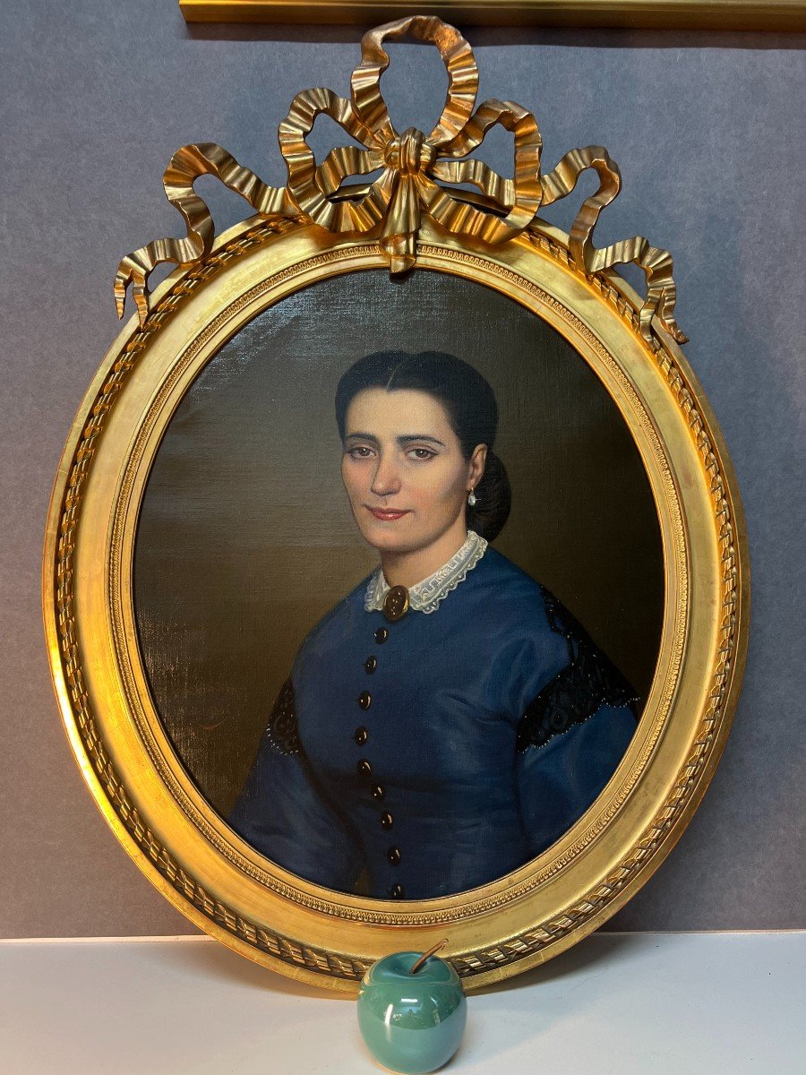 Louis émile Pinel De Grandchamp (1831-1894) Magnificent Portrait Of A Woman-photo-2
