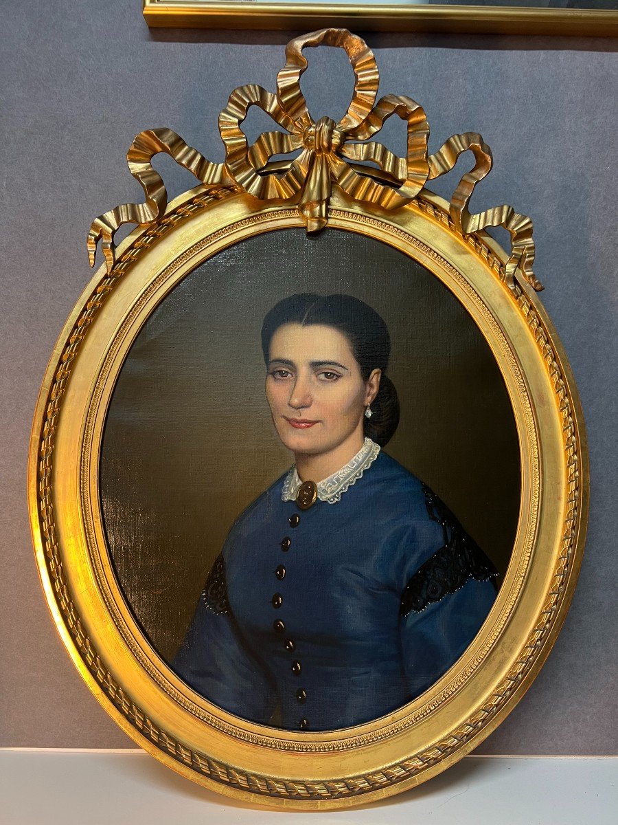 Louis émile Pinel De Grandchamp (1831-1894) Magnifique Portrait De Femme