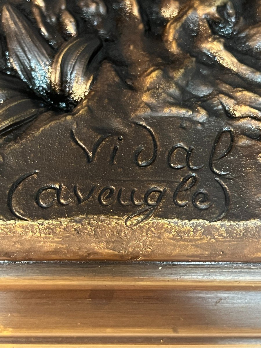 Louis Vidal (the Blind Man) Said Natavel, Large Bronze Sculpture Of A Bull-photo-6